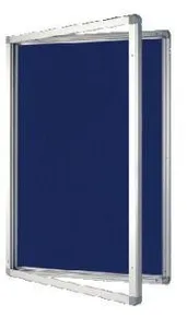 Innentischvitrine vertikal 60 x 90 cm - blauer Textilfilz